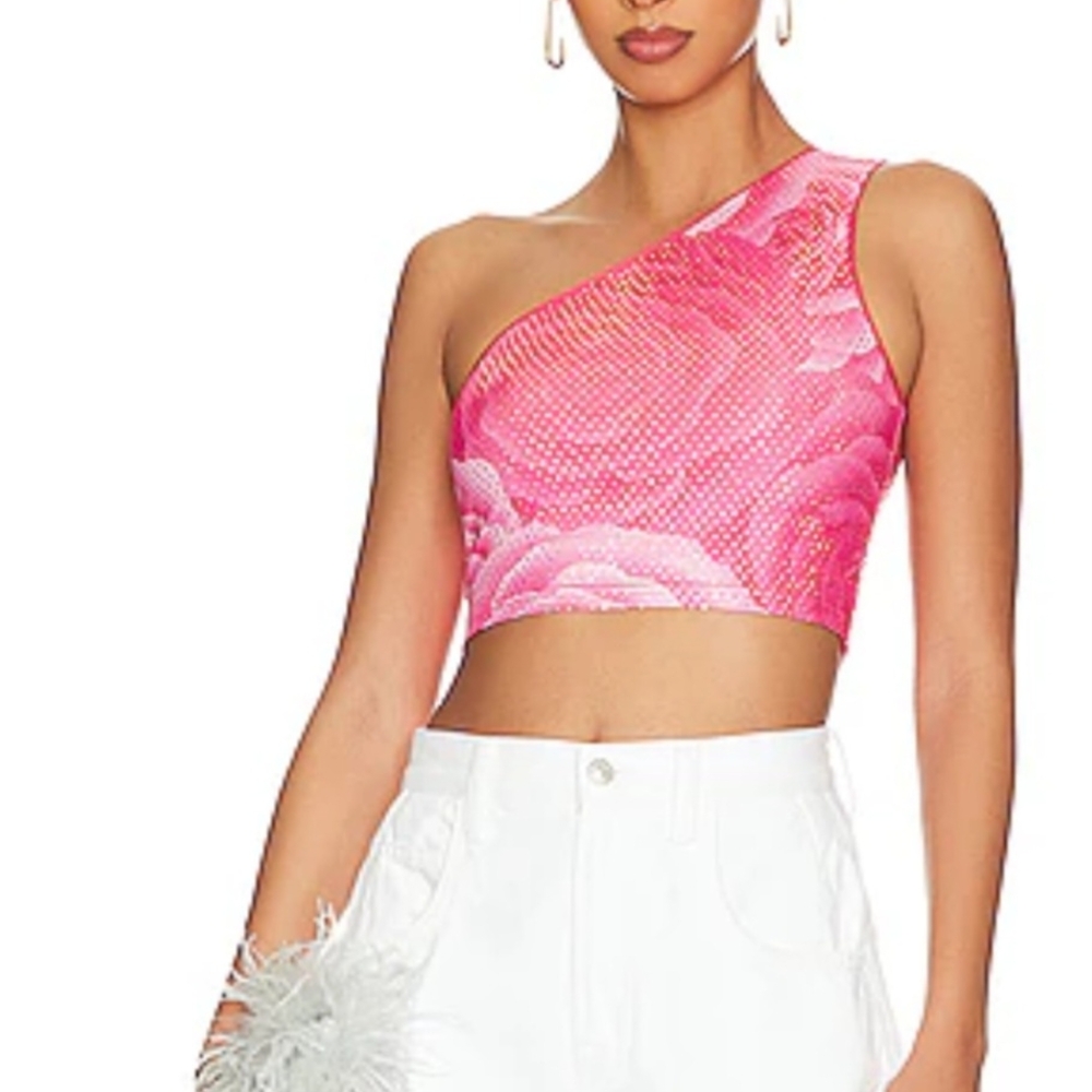 Pink One-Shoulder Women's Top